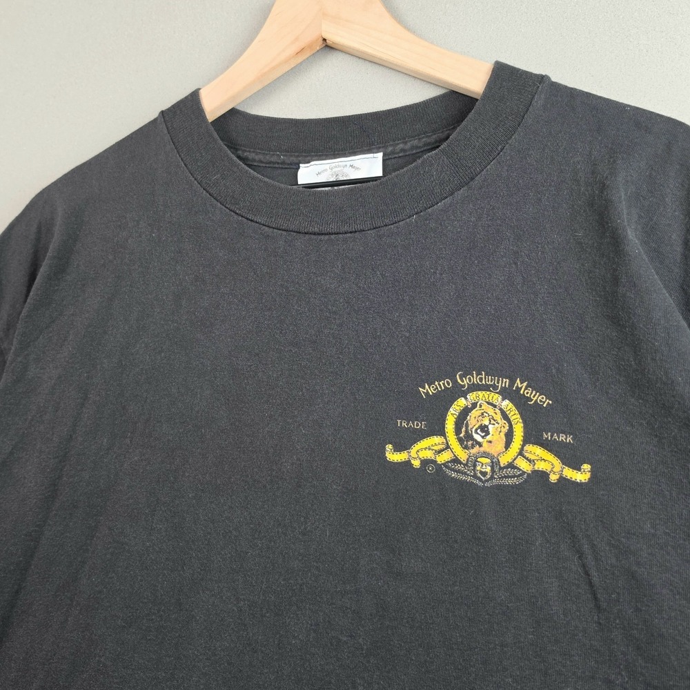 MGM Metro Goldwyn Mayer Vintage Movie Studio Promo Men's XL Black Faded Lion Tee